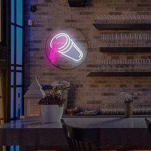 Enseigne <span class=keywords><strong>Néon</strong></span> Double Tasses Dimmable <span class=keywords><strong>Rose</strong></span> LED Lumières Décoration Murale Bar Man Cave Neon Light Signs Bedroom Pub Bar Accessories Neon - Product Image 3