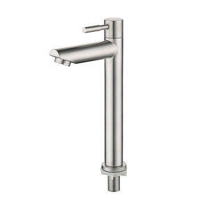 Stainless Steel Single Handle Basin Faucet 7 0 8 9in Spout Reach Minimalist <b>Deck</b> Mounted For Bathroom Sink - Product Image 3