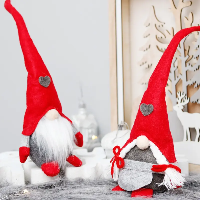 Dekorasi Natal Baru 2023 Boneka Lembut Pohon Santa Claus Gantung Cinta Berdiri Putih Ornamen Natal Boneka Tanpa Wajah