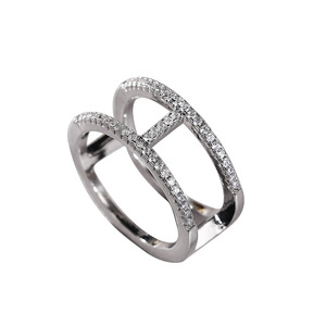 Anello in Argento F946 con Diamante Taglio Brillante Rotondo Colore G Naturale Minimalista Unisex per Uso Quotidiano - Product Image 5