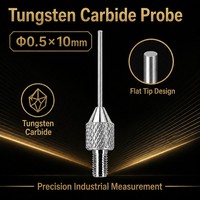 Sonde à pointe plate en carbure de tungstène SD0.5x10mm, filetage M2.5, personnalisable selon le dessin, stylet de mesure de précision pour indicateur de cadran