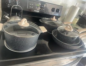 Machines de moulage sous pression en aluminium pré-assaisonnées <span class=keywords><strong>Camping</strong></span> Ustensiles de cuisine Combo Pot Poêle à frire Poêle antiadhésive - Product Image 6