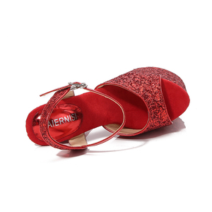 <span class=keywords><strong>10</strong></span> pollici cena alta Mary Jane tacchi Glitter oro cono Stiletto tacchi alti sottili Sexy piattaforma robusta sh Stripper tacchi sandali - Product Image 3