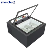 Vitrine Réfrigérée Ouverte pour Gelato à Refroidissement Direct, Présentoir de Comptoir pour Crèmes Glacées, Idéal pour les Boutiques de Desserts et de Bubble Tea