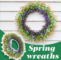 Offre Spéciale : Décoration Murale Florale Artificielle Moderne Faite à la Main en Plastique de Haute Qualité, Petites Fleurs Colorées pour Porte, Décoration Intérieure Printanière