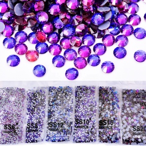 Oleeya - Motivo de Diamantes de Imitación de Terciopelo Morado de Alta Calidad, Diamantes de Imitación de Vidrio Termoadhesivos para Accesorios de Prendas de Vestir - Product Image 1