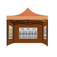 Carpa de Jardín Impermeable de Poliéster de Una Sola Capa con Estructura de PVC y Poste de Acero de 3x3m, Fácil de Montar, para Todas las Estaciones