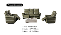 Ensemble de canapés inclinables électriques de luxe moderne 3+2+1 places avec dossier réglable, canapé en cuir de luxe à mouvement électrique pour salon