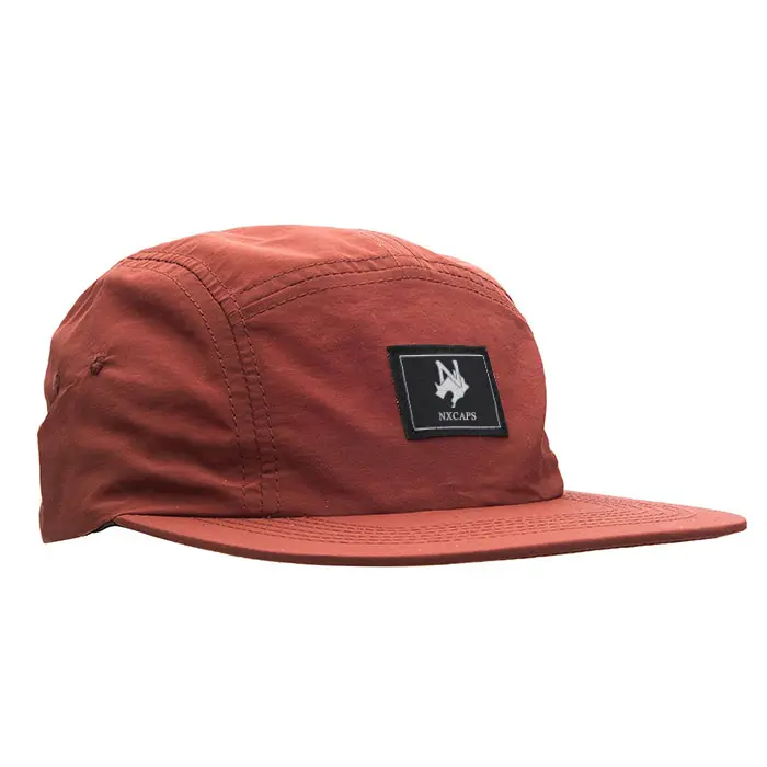 Toptan açık kamp rahat eğlence Snapback şapka kadınlar için özel tasarım Logo hafif naylon 5 Panel kapağı ek kapatma ile