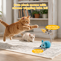Jouet interactif pour animaux de compagnie AFP, souris automatique à 360 degrés, jouet pour chat à mouvement activé, souris en peluche qui couine, jouet électrique pour chat à faire courser