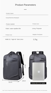 Travel Large Capacity Outdoor Daily Waterproof Anti-Theft Oxford Zipper Closure Durable Business Office Fashion <b>Backpack</b> Laptop - Product Image 5