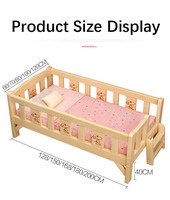 Meubles pour enfants tendance en bois massif avec barrière de sécurité, lit bébé extensible et mobile pour garçons et filles