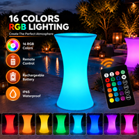 Table de bar LED moderne COOLQING, mobilier d'intérieur et d'extérieur en PE pour événements nocturnes, hôtels, location événementielle, planificateur de mariages