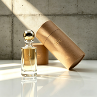 Vente en gros de flacons de parfum en verre cylindriques de luxe HANMING HH-030, 30 ml/50 ml/100 ml, bouchon en plastique sérigraphié givré, fabriqué en Chine