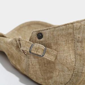 หมวกเบเร่ต์ผ้าฝ้ายลินินระบายอากาศสำหรับผู้ชายและผู้หญิง รุ่นใหม่ ฤดูใบไม้ผลิ ปี 2025 แฟชั่นย้อนยุค ป้องกันแสงแดด ลายมัดย้อม - Product Image 5