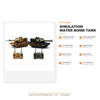 2.4G RC Tank Oyuncak 13 Kanallı Simülasyon Su Mermisi Spreyli Uzaktan Kumandalı Işıklı ve Sesli Çocuklar İçin Askeri Tank
