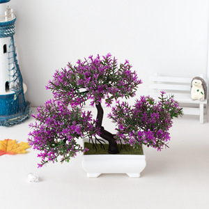 Artificial Plants Bonsai <strong>Small</strong> Tree Pot Plant Flowers Potted <strong>Showpieces</strong> for Home Room Table Decoration Faux Potted Plants - Product Image 5