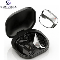 Écouteurs sportifs OWS-19 avec crochet d'oreille en fil mémoire, écouteurs sans fil stéréo V5.4 avec effet sonore panoramique 9D, batterie LED