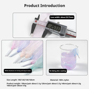 Olian Nouveau Style 2.5 <span class=keywords><strong>cm</strong></span> Dégradé Couleurs Plat Décontracté Polyester Soie Organza Satin Ruban <span class=keywords><strong>Lacets</strong></span> pour Baskets Bottes - Product Image 3