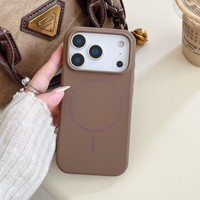 Coque de téléphone magnétique en silicone pour iPhone 17 16 15 Pro Max, étui de protection simple couleur unie pour iPhone 11 12 13 14