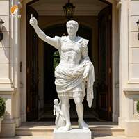 Estatua de Mármol del Emperador Augusto, Escultura de Octaviano César, Tallada a Mano, Estilo Europeo, en Venta