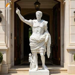 Estatua de Mármol del Emperador Augusto, Escultura de Octaviano César, Tallada a Mano, Estilo Europeo, en Venta - Product Image 3