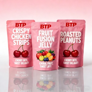 Custom Reusable Food Grade Stand Resealable Moisture Proof Plastic Bags Zipper Top Chewing Gum Sushi Crispy Chicken Strips Jelly - Product Image 3