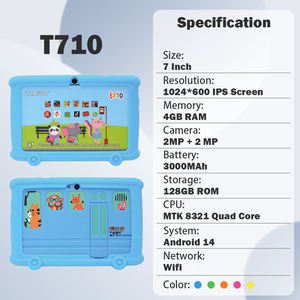 Tableta Educativa para Niños Pequeños de 7 Pulgadas con Android 14 MTK, Precio de Fábrica, Carcasa Resistente a Prueba de Niños, Control Parental, Aprendizaje Temprano, Juegos de <span class=keywords><strong>ABC</strong></span> - Product Image 2