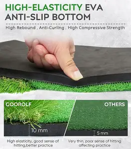 Tapete artificial para prática de golfe, tapete de gramado artificial com espessamento para ambientes externos e internos, com verde e balanço, faixa de quintal