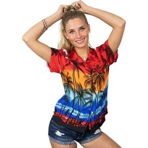 Womens Flamingo Hawaiian Shirts <strong>Funky</strong> Tropical Tops River Island <strong>Clothing</strong> Flower Blouse Boho Clothes Aloha Shirt - Product Image 2