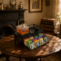 Boîte de rangement, tiroir de rangement pour sachets de thé, armoire multifonctionnelle pour service à thé, adaptée aux hôtels, bureaux, salles de thé, zones de camping