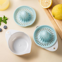 Presse-agrumes manuel en plastique avec bol à jus, presse-agrumes manuel pour oranges, citrons verts, fruits, gadget de cuisine