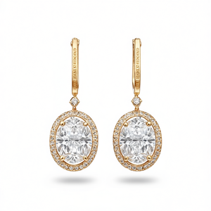 Orecchini Chopard con Diamanti Taglio Ovale in Oro Massiccio 18K, Colore D, Certificati GIA, Stile Classico da Donna per Matrimonio - Product Image 1