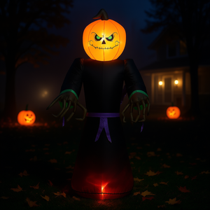 Decorazione Gonfiabile LED di Halloween a Forma di Falce e Zucca, 2,1 m, per Esterni, Impermeabile, Decorazione da Giardino Gonfiabile per Festività - Product Image 2