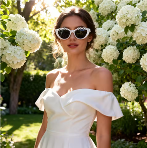 Lunettes de soleil en perles Just Married pour la fête de mariage, la fête de fiançailles, les accessoires de décoration de mariage, les accessoires photo, cadeau pour la future mariée - Product Image 4