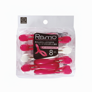 RAMO Lot de 8 pinces à linge roses/blanches pour ranger vos vêtements. - Product Image 1