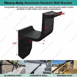 Sistema de Barandilla de Escalera Moderno de Aluminio para Montaje en Suelo, Acabado Negro/Blanco, Garantía de por Vida, Producto de Barandilla BH, BH-WRHB01901 - Product Image 3