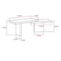 Bureau de direction en marbre naturel de luxe, bureau moderne pour la maison, pour utilisation en villa, couleur grise