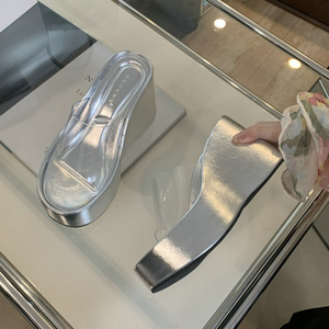 Pantuflas de Tacón Alto con Suela Gruesa para Mujer, Sandalias de Tacón Alto con Punta Abierta para Usar al Aire Libre, Pantuflas de Mujer con Suela Suave - Product Image 6