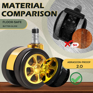 Nnoble 2,5 polegadas ouro rico zinco liga móveis Castor Adequado para tapetes Twin-Wheel Office Chair Caster Wheel - Product Image 4