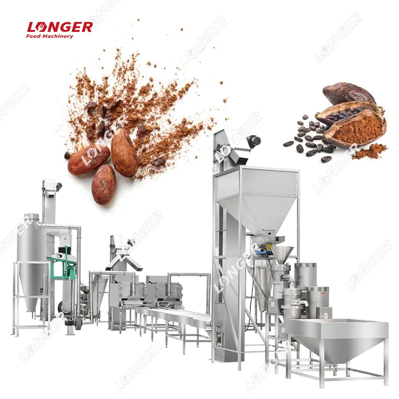 Machine de traitement de fèves de cacao personnalisée ligne de traitement du cacao machine de fabrication de chocolat liquide en poudre de cacao