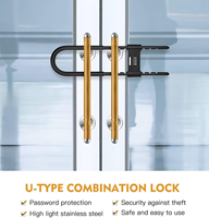 Superbsail Cadenas antivol en alliage de zinc en forme de U à 4 chiffres pour moto, vélo, scooter – Accessoires de cyclisme extérieur