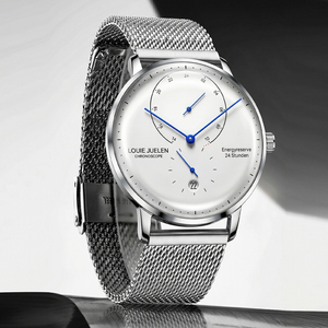 <span class=keywords><strong>Montre</strong></span> élégante 42 mm en acier inoxydable, <span class=keywords><strong>montre</strong></span> à quartz en alliage, cadran blanc fin, <span class=keywords><strong>montre</strong></span>-bracelet étanche 3 ATM, <span class=keywords><strong>montre</strong></span> lumineuse pour homme - Product Image 6