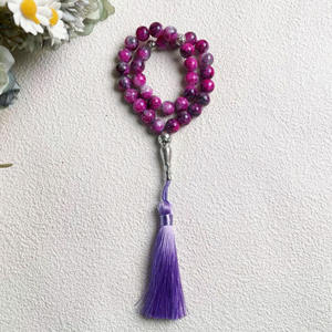 ลูกปัดแก้วขนาด 10 มม. จำนวน 33 เม็ด สร้อยข้อมือพู่ห้อยสำหรับสวดมนต์ของชาวมุสลิม ของขวัญรอมฎอน - Product Image 6