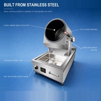 Machine de cuisson à induction commerciale avec évier, robot de cuisson automatique pour hôtel, cantine, équipement de cuisine, fournisseur d'usine