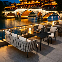 Canapés et tables de bar en cuir minimalistes modernes pour restaurants, bistrots, cafés, terrasses et ensembles de sièges extérieurs