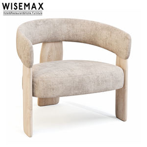 WISEMAX FURNITURE Nordic <span class=keywords><strong>Vintage</strong></span> Dossier incurvé Chaise de loisirs Mobilier de salon <span class=keywords><strong>Fauteuil</strong></span> en <span class=keywords><strong>cuir</strong></span> en bois massif pour le salon - Product Image 2