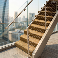 Poteau rond moderne en acier inoxydable 316 pour garde-corps de balcon extérieur et système de main courante d'escalier