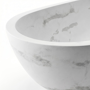 Bañeras Ovaladas Modernas de Lujo Hechas a Medida, Exclusivas en Blanco Jazz/Blanco Volakas, Independientes, para Baño, Hotel, Casa - Product Image 3