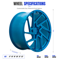 Jantes en alliage forgé à rayons croisés profondément concaves pour voitures de sport, sur mesure, PCD Offset 17 18 19 20 21 22 pouces
